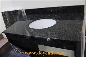 Butterfly Green Granite Vanity Top with Oval Bowl
