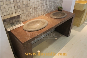 Purple Wooden Sandstone Bathroom Vanity Basins