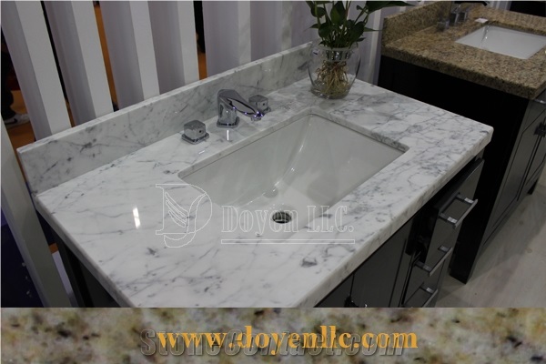 White Carrara Marble Vanity Top With, How Much Does A Granite Vanity Top Cost In Philippines