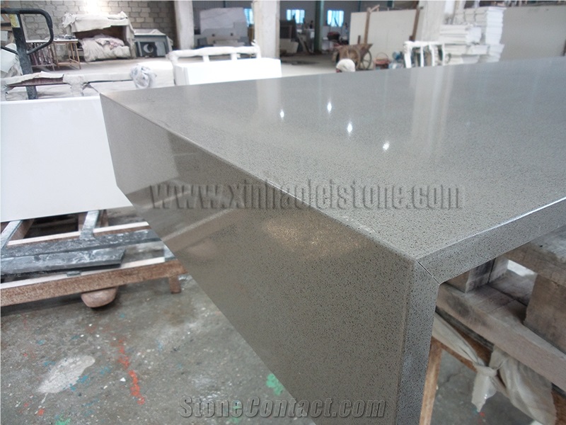 White Quartz Stone Kitchen Countertops