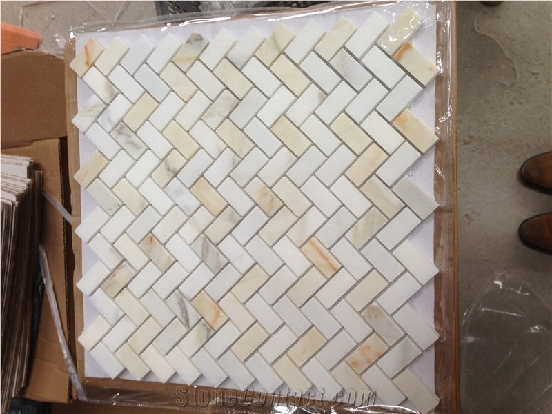 Calacatta Marble Mosaic, White Marble Mosaic