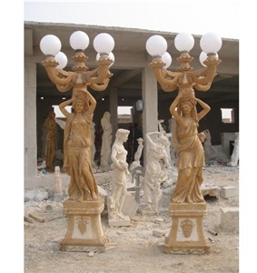 2014 New Joy Garden Outdoor Hand Carving Stone Lamps, Garden Outdoor Hand Carving Stone Lamps Granite Sculpture & Statue