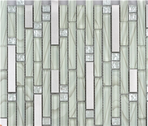 Crystal Glass Linear Mosaic Tile