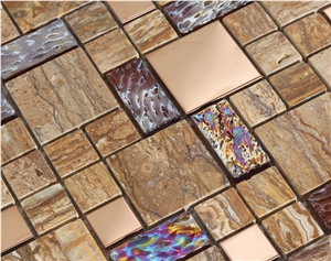 Factory Direct Sale Glass Metal Mosaic Tiles