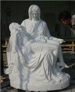 Marble Figure Sculpture the Virgin and Jesus Statues