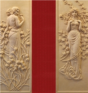 Marble Relief,Stone Relief,Carved Flower Relief Sandstone Artifacts & Handcrafts