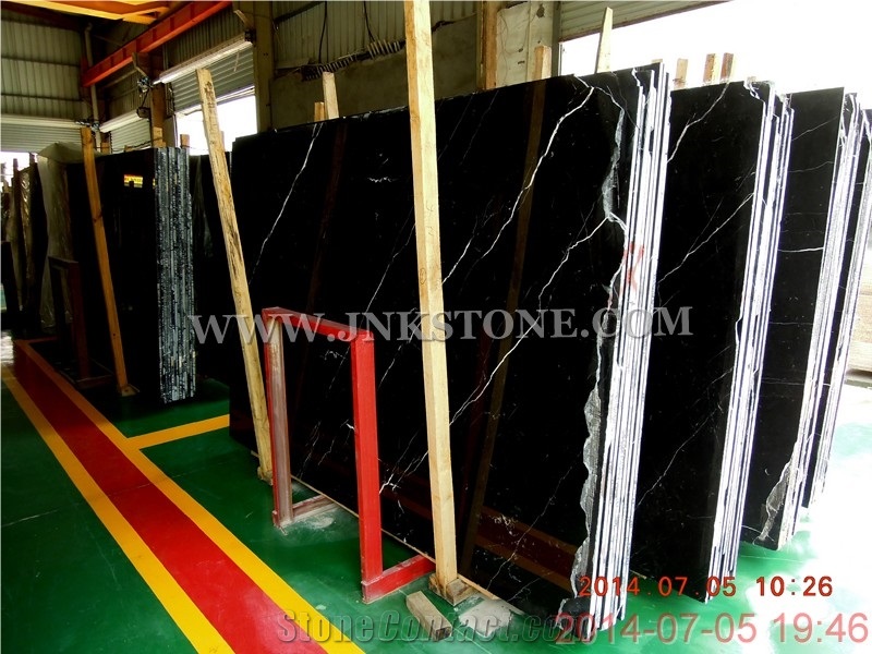 China Marquina Black Marble Slabs & Tiles