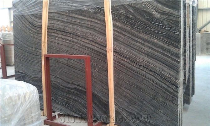 Wellest Ancient Wood Black Marble, Big Slab, Random Edge, Polished Surface,China Black Marble,Natural Stone