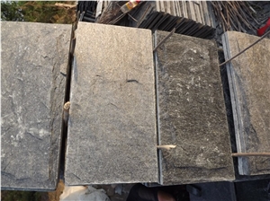 Wellest Black Quartzite Mushroom Stone, Wall Cladding Tile,Veneer Panel,China Natural Black Quartzite,Qt020