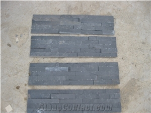 Wellest Black Slate Culture Stone, Ledge Stone,Stacked Stone, Flat,Wall Cladding Tile ,Veneer Panel,China Black Slate,Sl-018f