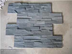 Wellest Black Slate Culture Stone, Ledge Stone,Stacked Stone, Rough,Wall Cladding Tile ,Veneer Panel,Z Shape, Interlocked,China Black Slate,Sl-018rz