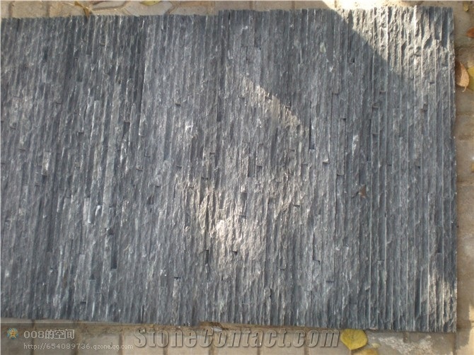 Wellest Black Slate Culture Stone, Ledge Stone,Stacked Stone, Splited,Wall Cladding Tile ,Veneer Panel,China Black Slate,Sl-018l