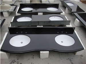 Wellest China Black, Hebei Black Granite Vanity Top, Bath Top,Natural Stone
