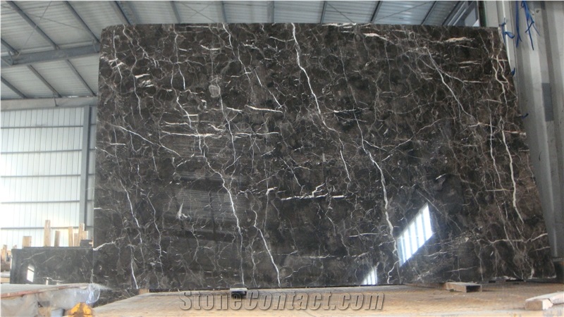 Wellest China Dark Emperador Brown Marble, Big Slab, Random Edge, Polished Surface,Natural Stone