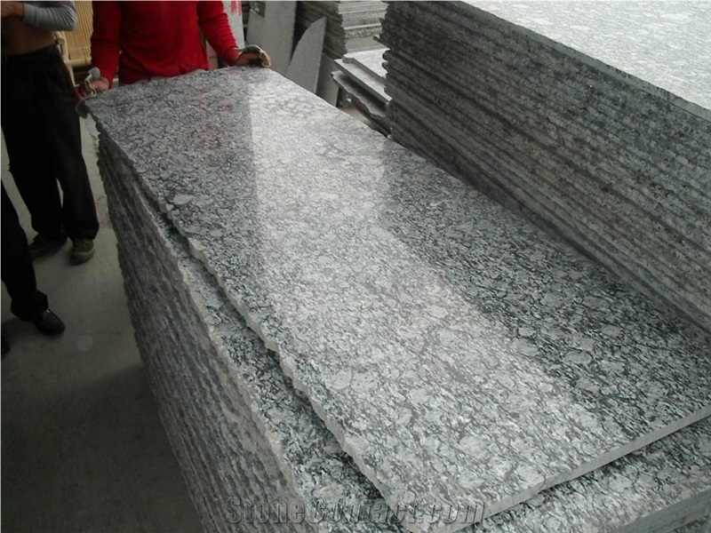 Wellest G418 Spray White Small Granite Slab, Random Edge, Polished Surface,2cm,3cm Thick,China Grey Granite,Natural Stone