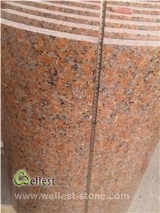 Wellest G562 Maple Red China Granite Pillar Skin, Column Skin, Round Shape, Polished, Maple Red Granite Column