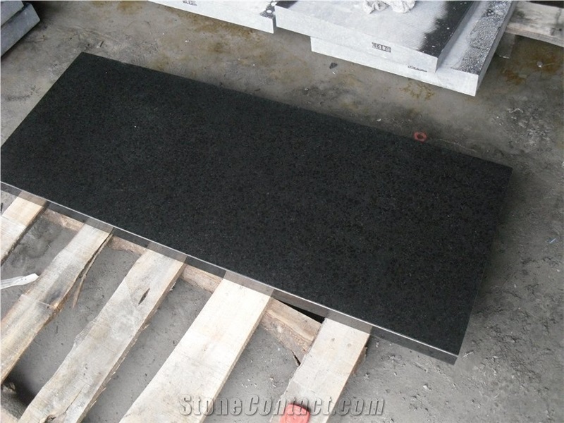 Wellest G684 Fortune Black Granite Step,Treads&Riser, Polished Surface, Eased Edge,China Black Granite