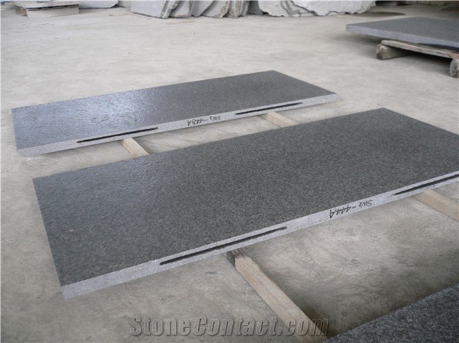 Wellest G684 Fortune Black Granite Wall Tile, Wall Cladding,Honed Surface, Edge Grooved,China Black Granite