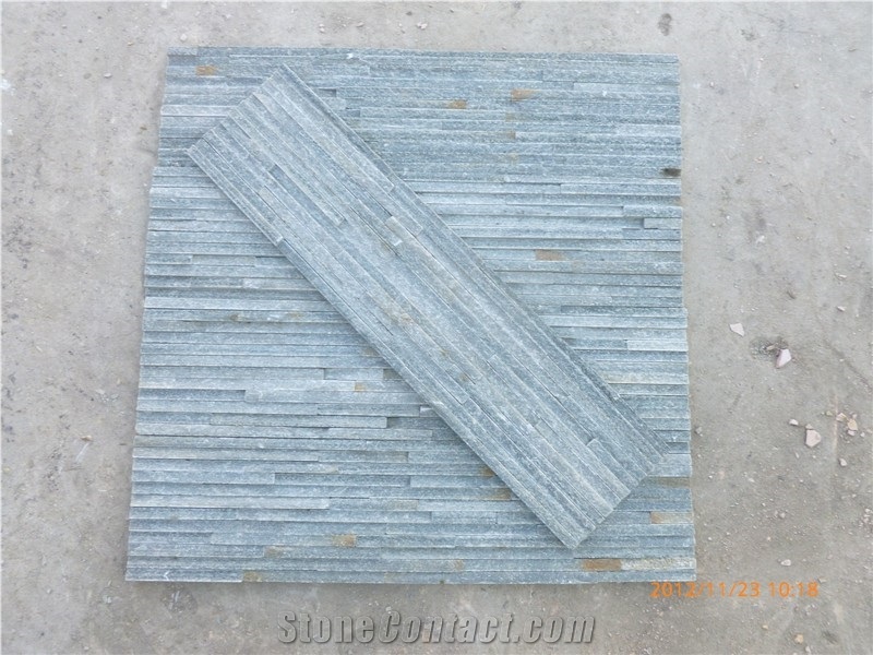 Wellest Green Slate Splited Culture Stone,Ledge Stone,Stacked Stone,Wall Cladding Tile,For Water Flow,Green Slate Sl-017l