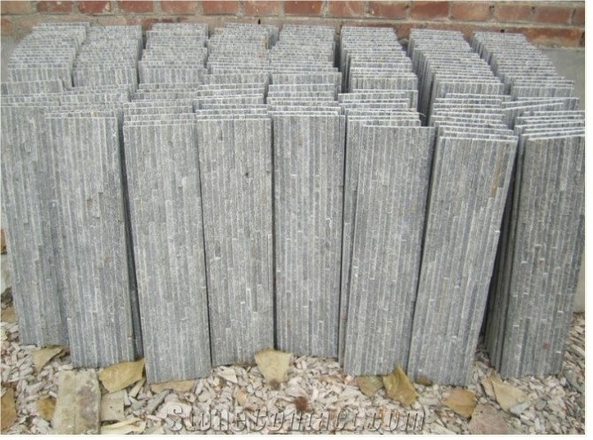 Wellest Grey Slate Splited Culture Stone, Ledge Stone,Stacked Stone, Wall Cladding Tile ,For Water Flow,Grey Slate Sl-007l