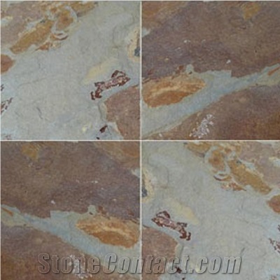 Wellest Multi Color Slate Floor Tile,Rusty Slate,Rustic Brown Slate,China Slate Tile,St015 C