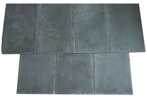 Wellest Rectangular Black Slate Roof Tile, Sides Natural Split,With Pre-Drilled Holes,Honed Surface,China Natural Black Slate Roof Tile,No.Srt002