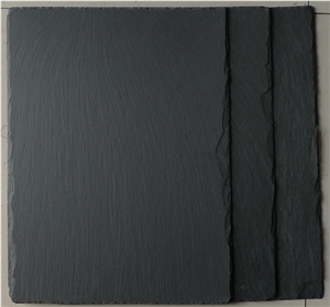 Wellest Rectangular Black Slate Roof Tile, Sides Natural Split,Without Pre-Drilled Holes,With Oil Sealing,Model No.Srt005