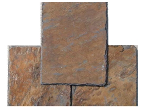 Wellest Rusty Brown Rectangular Black Slate Roof Tile, Sides Natural Split,Without Pre-Drilled Holes,Srt003
