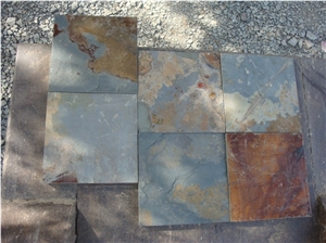 Wellest Rusty Slate Natural Finish Floor Tile,China Multicolour Slate,St-015n