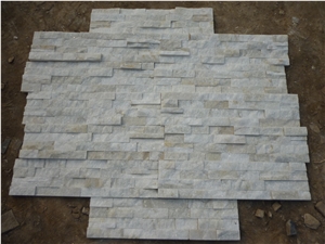 Wellest Shinning White Quartzite Culture Stone, Ledge Stone,Stacked Stone,Wall Cladding Tile,Veneer Panel