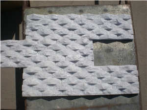 Wellest Shinning White Quartzite Culture Stone, Ledge Stone,Stacked Stone, Wall Cladding Tile ,Veneer Panel,Squre Shape,Special Wave Finish