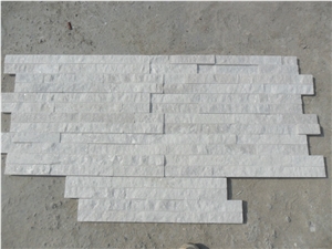 Wellest Shinning White Quartzite Culture Stone, Ledge Stone,Stacked Stone, Wall Cladding Tile ,Veneer Panel, Z Shape, Interlocked