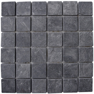 Wellest Slate Mosaic,Black Slate Mosaic,China Black Colour Slate Mosaic, Model No.Ssm003