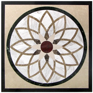 Wellest Square Water Jet Marble Medallion,Honeycomb,Stone Pattern Model No.Wm033