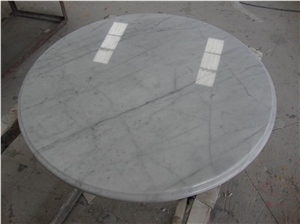 Wellest Statuario White Marble Table Top, Restaurant Top,Round Top, Round Table,Natrual Stone
