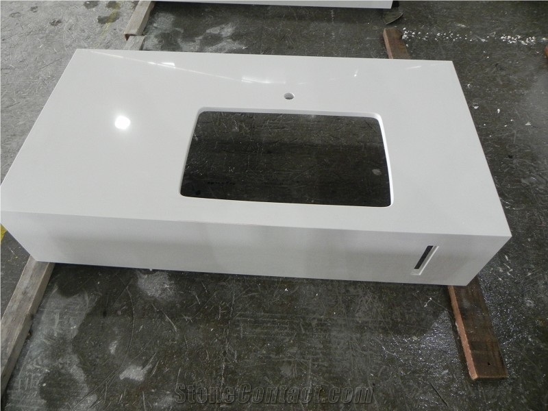 Wellest Super White Crystallized Glass, Marmo Glass,Narno Glass Vanity Top, Bar Top,Front Desk