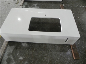 Wellest Super White Crystallized Glass, Marmo Glass,Narno Glass Vanity Top, Bar Top,Front Desk