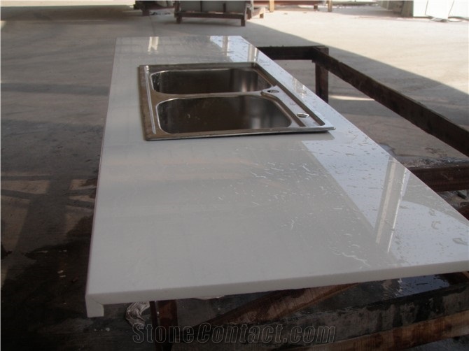 Wellest Super White Quartz Countertop,Bar Top, Restaurant Top,Front Desk,Kitchen Top,Artificial Stone