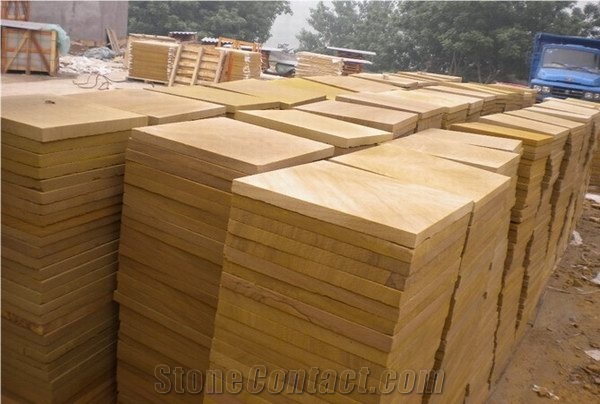 Wellest Sy152 Yellow Sandstone Flooring Tile, Honed Finish,China Yellow Sandstone