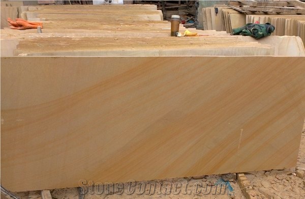 Wellest Sy154 Yellow Wood Sandstone Flooring Tile, Honed Finish,China Yellow Sandstone