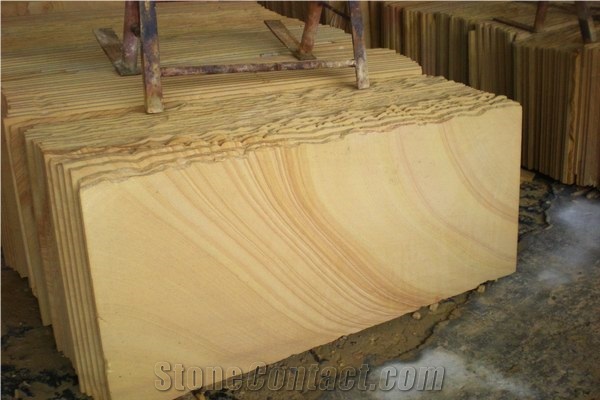 Wellest Sy154 Yellowood Sandstone Flooring Tile, Honed Finish,China Yellow Sandstone