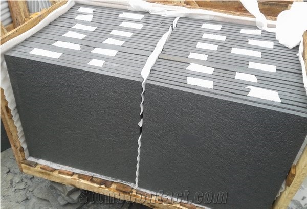 Wellest Sy162 Black Sandstone Flooring Tile, Rough Finish,China Black Sandstone,Natural Stone