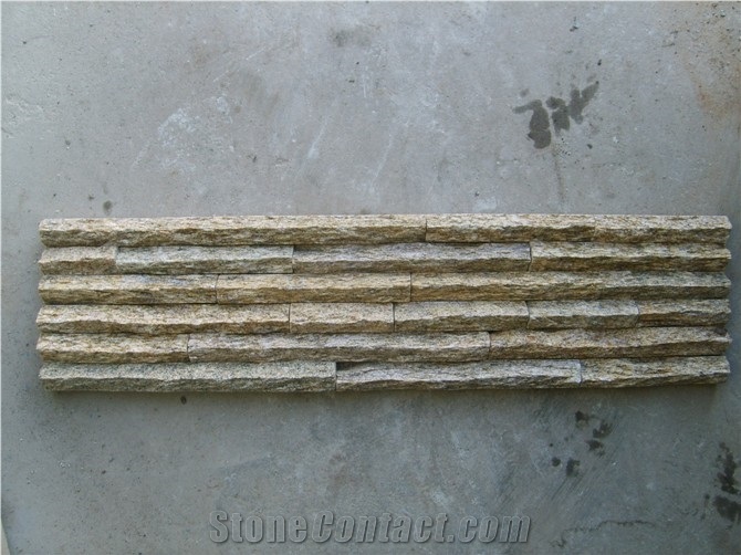 Wellest Tiger Skin Yellow Quartzite Culture Stone,Ledge Stone,Stacked Stone,Wall Cladding Tile,Veneer Panel,Back Ground,For Water Flow, Ql-033s