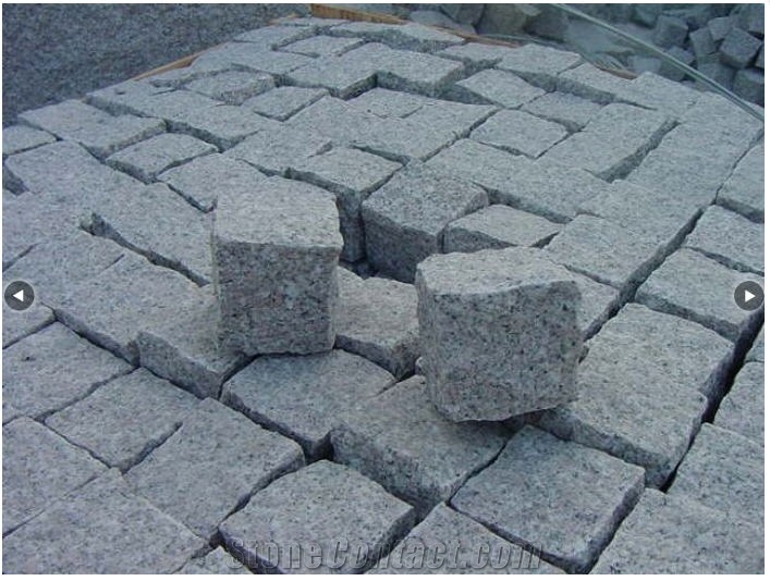Branco Gris Granite Cubestone, Pavers