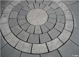Granite Gris Beige Slabs Patio Circle Pavement