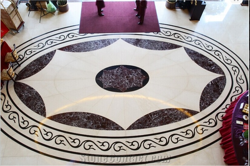 Decorative Marble Design Marble Floor Water Jet Medallion for Hotel & Corridors