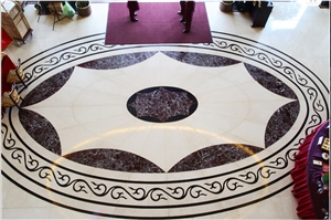 Decorative Marble Design Marble Floor Water Jet Medallion for Hotel & Corridors