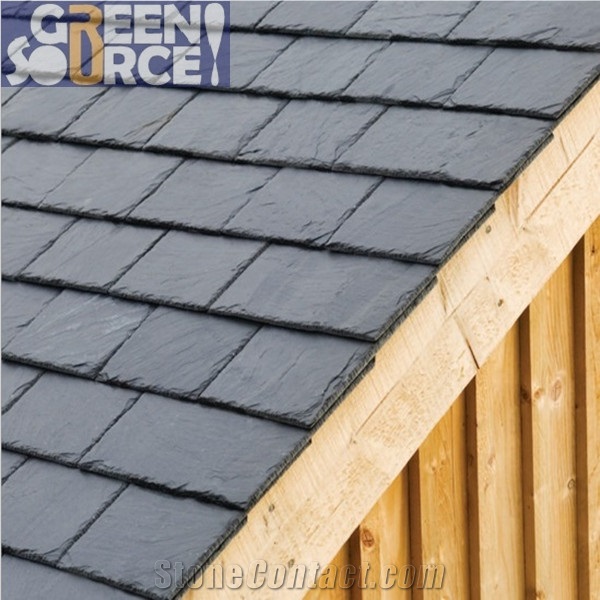 Durable Hard Low Calcium Low Iron Natural Black Roofing Slate