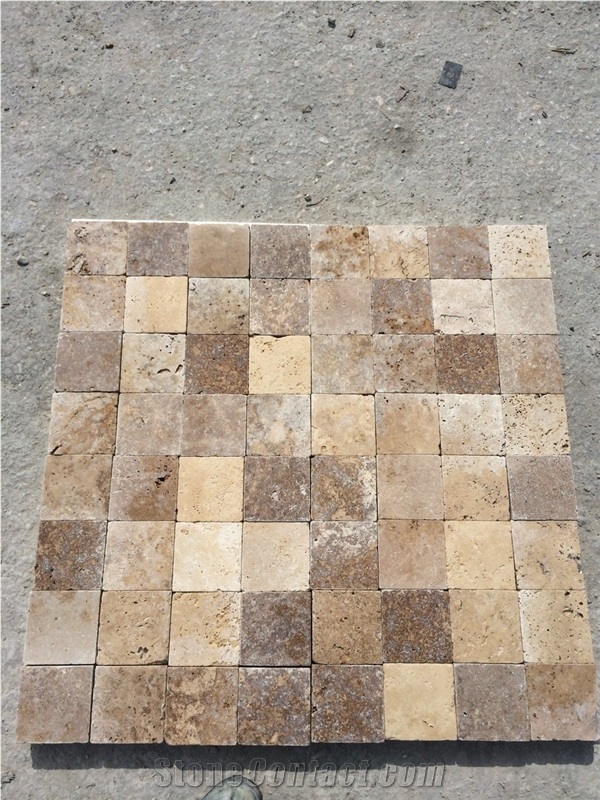 Noce Travertine Classic Mix Paving Tiles