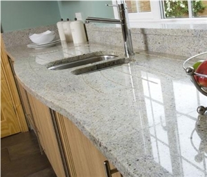 Kashmir White Granite Kitchen Countertop, India White Granite